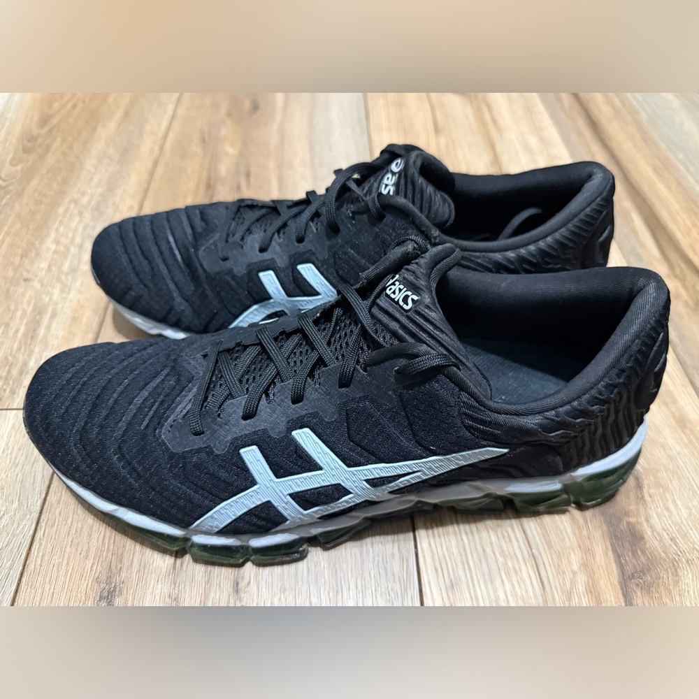 Asics Womens Gel Quantum 360 5 Running Black Gray Green Shoes 1022A104 Size 11
